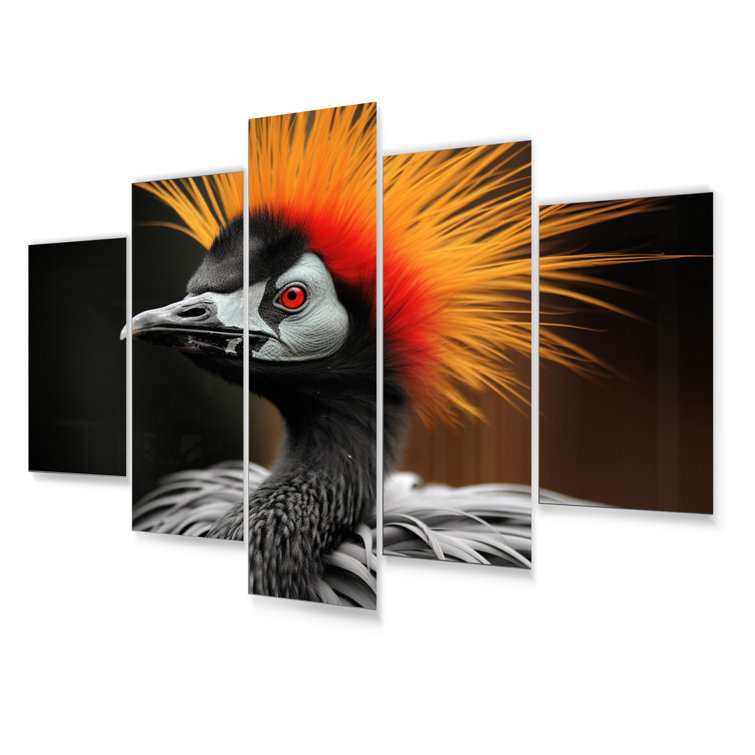 DesignArt Africa Crowed Cranes Beauty II Animals Metal Wall Art Set Wayfair Canada